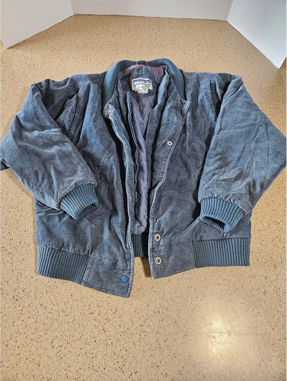 Outer-Sense Ltd blue corduroy bomber jacket